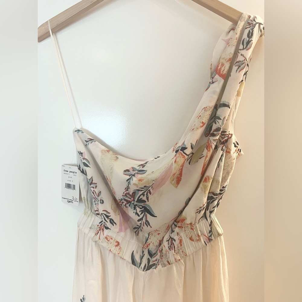 Free People Floral Wide Leg Jumpsuit - Cream and Pink - Picture 9 of 11